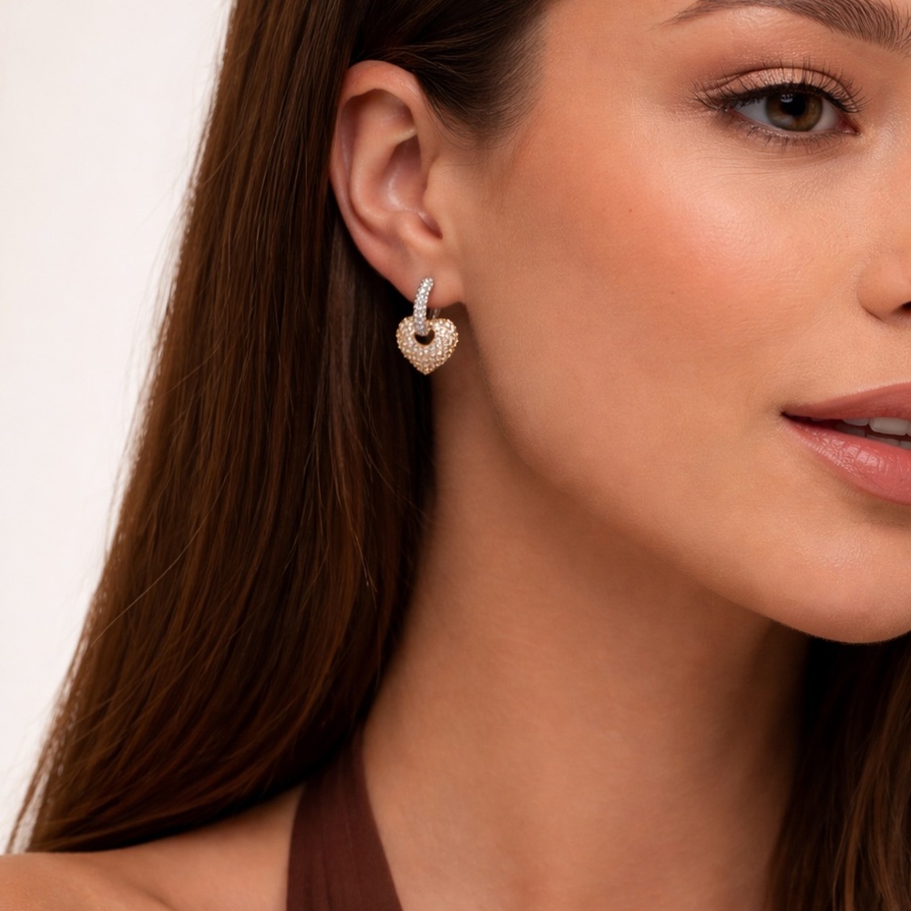 Eternal Heart Hoops 18K Gold Plated